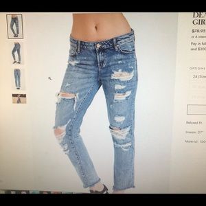 Dear John distressed crop jeans size 28